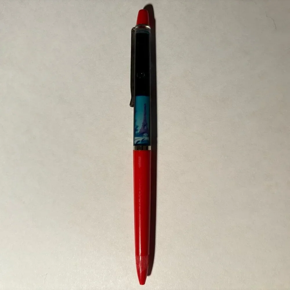 Paris France Floaty Pen Eiffel Tower Arc de Triomphe Souvenir Collect Vintage